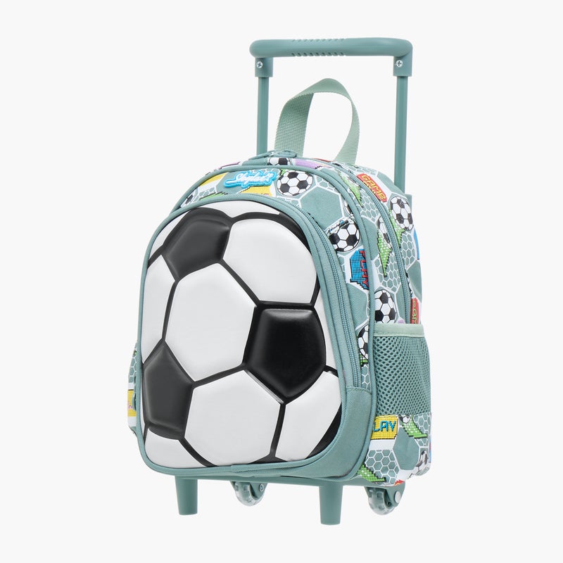 Skylar Trolley Bag-Football-3D Effect-2 Cmprt- (Polyester) Light Blue \ 24X13X27 - Image 2
